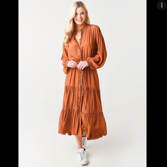 NWT! A.L.C. Jenine Belted Midi Dress - Picture 2 of 14